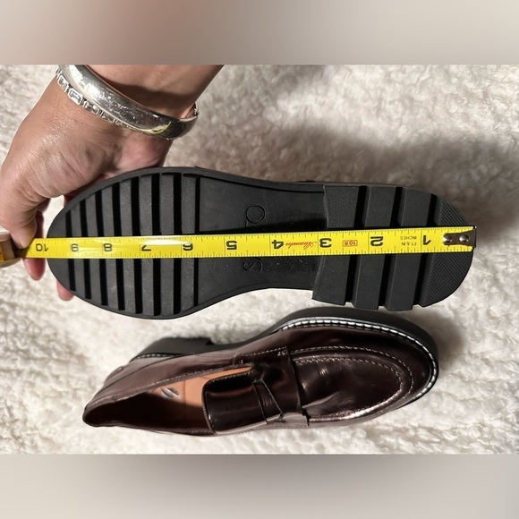 Chunky Lug Sole Shoes Women Metallic Platform Loafers with by SARTO Size 6.5 - Picture 11 of 13